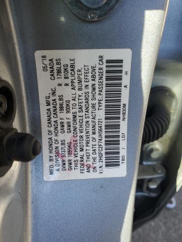2HGFC2F74JH564721 - 2018 HONDA CIVIC EX Silber Foto 12