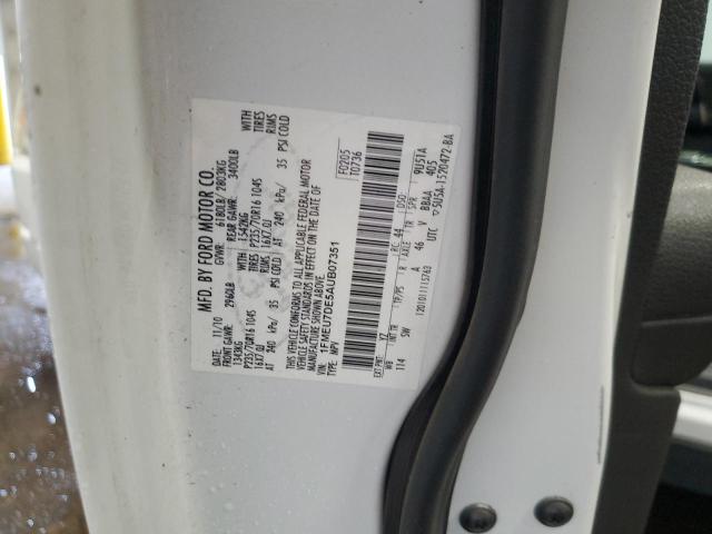 1FMEU7DE5AUB07351 - 2010 FORD EXPLORER XLT WHITE photo 14