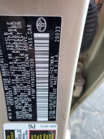 4T1BF1FK8CU071039 - 2012 TOYOTA CAMRY BASE 双色 照片 12