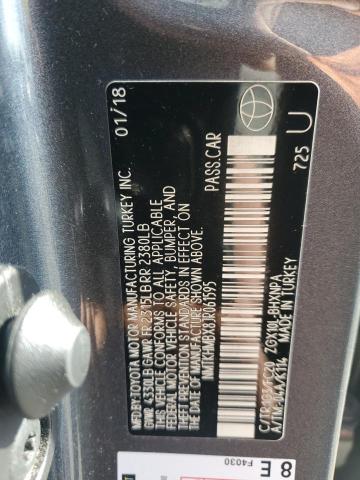 NMTKHMBX8JR061595 - 2018 TOYOTA C-HR XLE Մոխրագույն լուսանկար 12