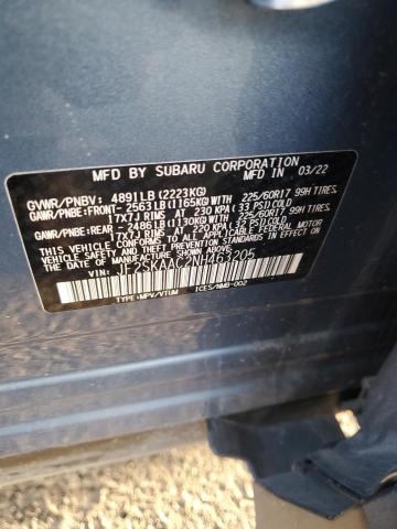 JF2SKAAC2NH463205 - 2022 SUBARU FORESTER ლურჯი ფოტო 13