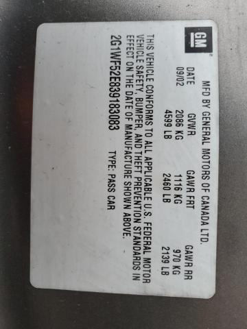 2G1WF52E839183083 - 2003 CHEVROLET IMPALA TAN photo 12