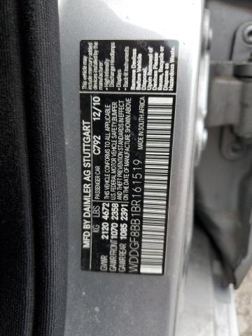 WDDGF8BB1BR161519 - 2011 MERCEDES-BENZ C 300 4MATIC GRAY photo 12