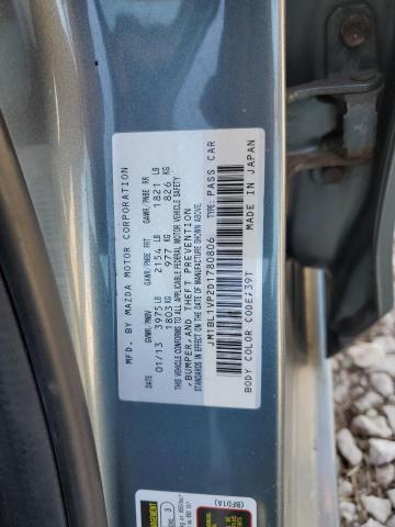 JM1BL1VP2D1780806 - 2013 MAZDA 3 I GRAY photo 12