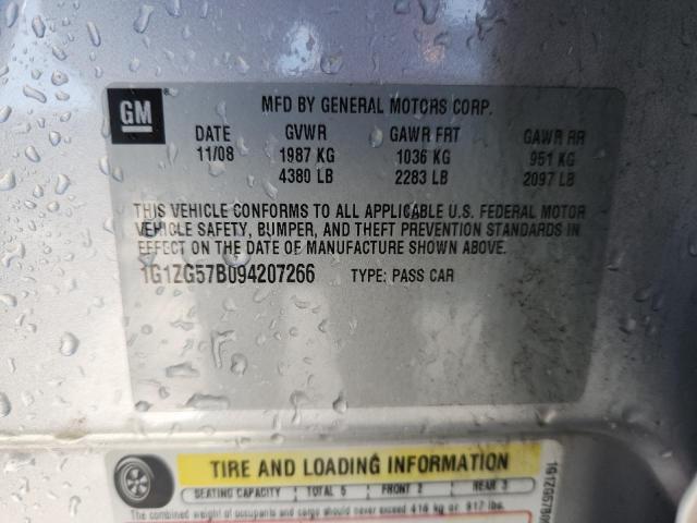 1G1ZG57B094207266 - 2009 CHEVROLET MALIBU LS Silber Foto 12