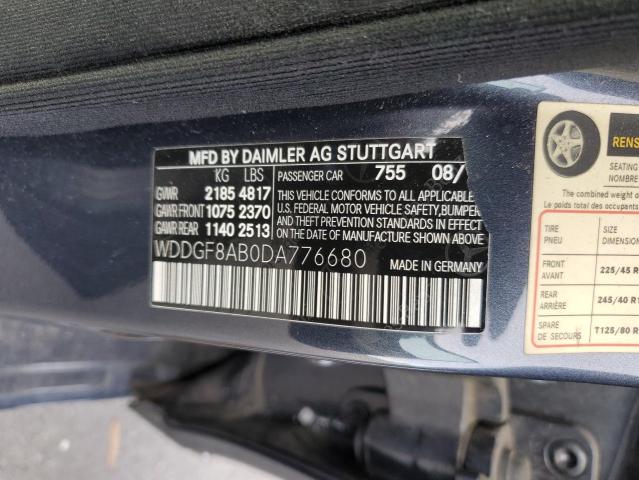 WDDGF8AB0DA776680 - 2013 MERCEDES-BENZ C 300 4MATIC GRAY photo 12