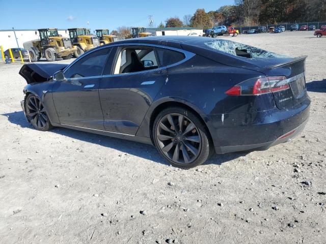 5YJSA1DP9DFP17619 - 2013 TESLA MODEL S Niebieski zdjęcie 2