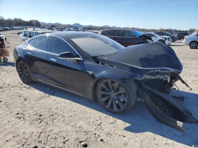 5YJSA1DP9DFP17619 - 2013 TESLA MODEL S Niebieski zdjęcie 4