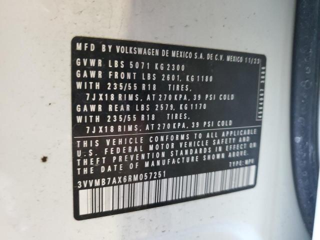 3VVMB7AX6RM057251 - 2024 VOLKSWAGEN TIGUAN SE WHITE photo 13