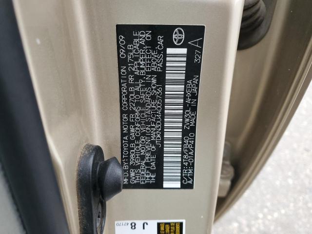 JTDKN3DU4A0057361 - 2010 TOYOTA PRIUS TAN photo 13