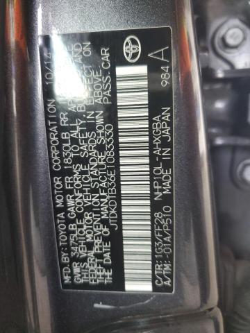 JTDKDTB36E1083330 - 2014 TOYOTA PRIUS C 石墨色 照片 12