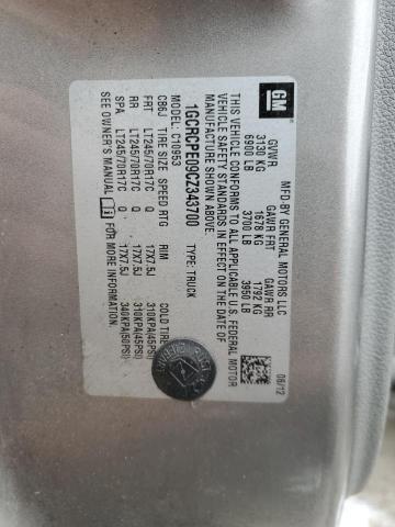 1GCRCPE09CZ343700 - 2012 CHEVROLET SILVERADO C1500 SILVER photo 12