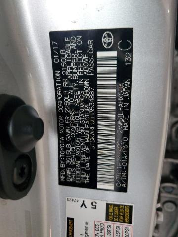 JTDKARFU0H3534887 - 2017 TOYOTA PRIUS 银色 照片 12