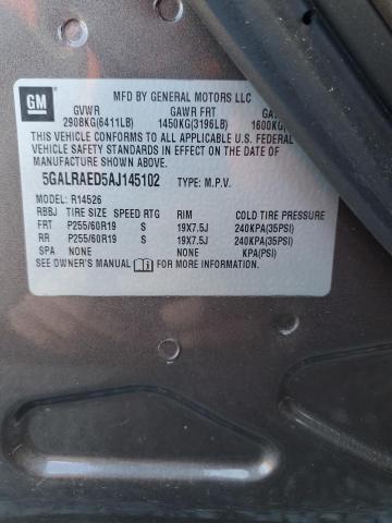 5GALRAED5AJ145102 - 2010 BUICK ENCLAVE CX BROWN photo 14