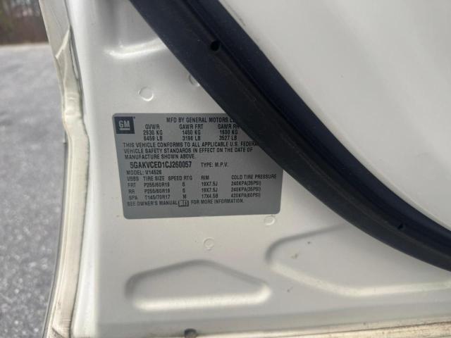 5GAKVCED1CJ260057 - 2012 BUICK ENCLAVE თეთრი ფოტო 10