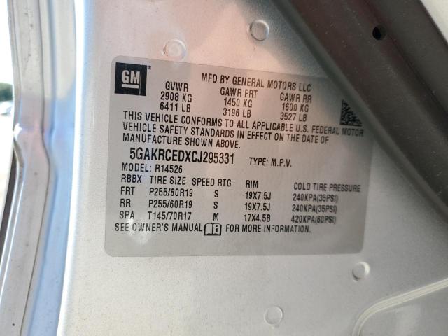 5GAKRCEDXCJ295331 - 2012 BUICK ENCLAVE Boz foto 13