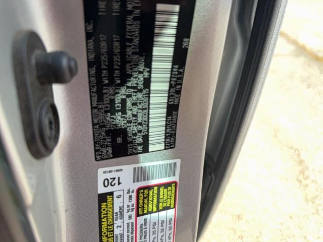 5TDYZ3DC0LS030115 - 2020 TOYOTA SIENNA XLE 银色 照片 10