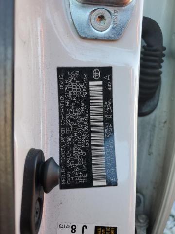 JTDKN3DU3C5465274 - 2012 TOYOTA PRIUS თეთრი ფოტო 12