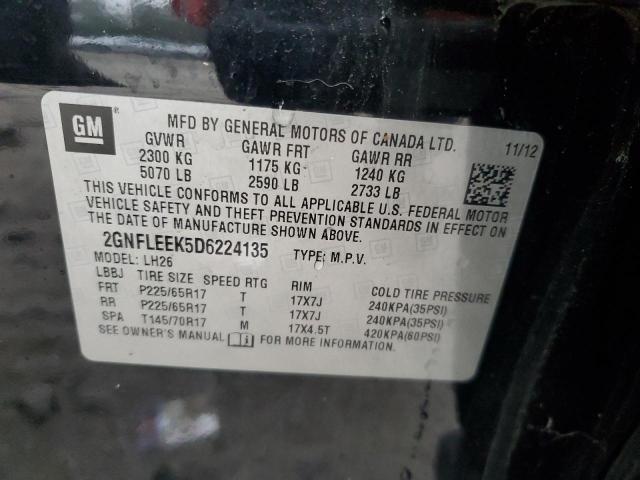 2GNFLEEK5D6224135 - 2013 CHEVROLET EQUINOX LT 石墨色 照片 14