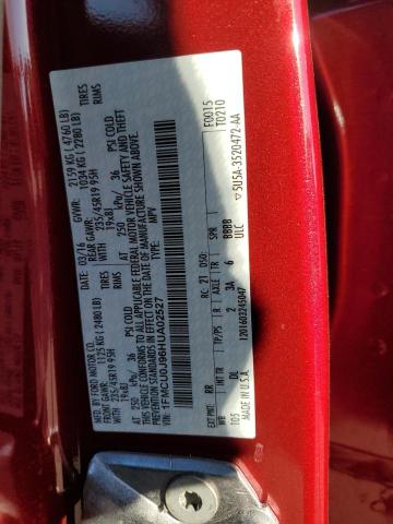 1FMCU0J96HUA02527 - 2017 FORD ESCAPE TITANIUM RED photo 13