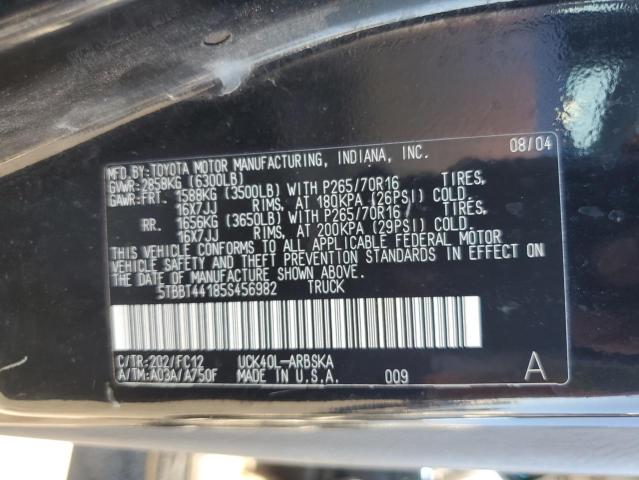 5TBBT44185S456982 - 2005 TOYOTA TUNDRA ACCESS CAB SR5 TWO TONE photo 12