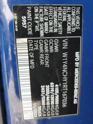 W1Y4NCHY1RT167036 - 2024 MERCEDES-BENZ SPRINTER 2500 BLUE photo 14