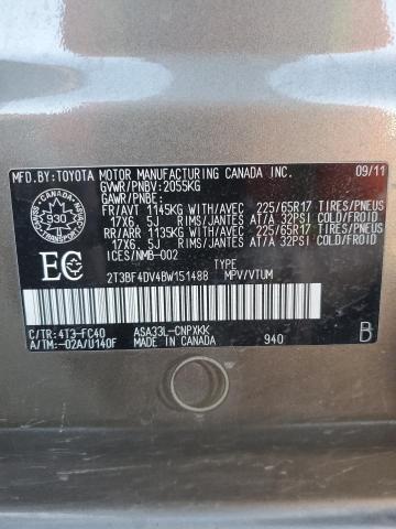 2T3BF4DV4BW151488 - 2011 TOYOTA RAV4 BROWN photo 13