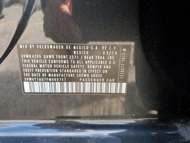 3VW4T7AU7FM080757 - 2015 VOLKSWAGEN GTI BLACK photo 13