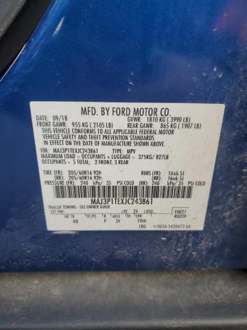 MAJ3P1TEXJC243861 - 2018 FORD ECOSPORT SE 蓝色 照片 13