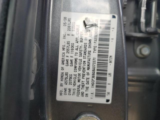 1HGCP36848A073371 - 2008 HONDA ACCORD EXL GRAY photo 12