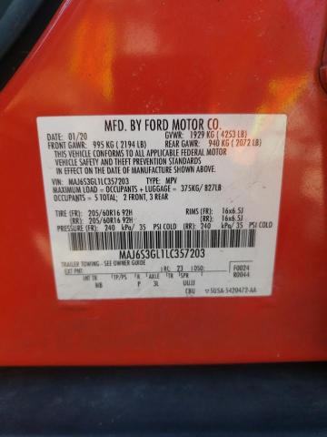 MAJ6S3GL1LC357203 - 2020 FORD ECOSPORT SE 红色 照片 13