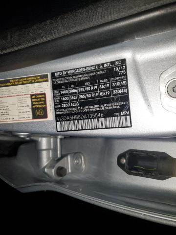 4JGDA5HB8DA135546 - 2013 MERCEDES-BENZ ML 350 4MATIC SILVER photo 13