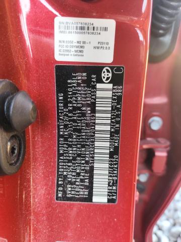 5YFS4RCEXLP047863 - 2020 TOYOTA COROLLA SE RED photo 12