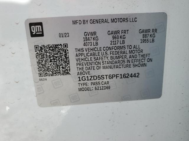 1G1ZD5ST6PF162442 - 2023 CHEVROLET MALIBU LT Білий фото 12