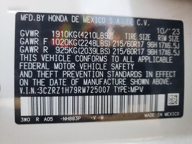 3CZRZ1H79RM725007 - 2024 HONDA HR-V EXL თეთრი ფოტო 14