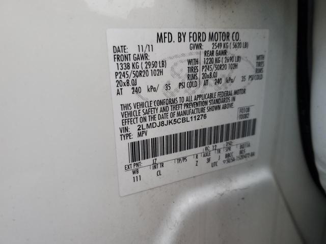 2LMDJ8JK5CBL11276 - 2012 LINCOLN MKX WHITE photo 13