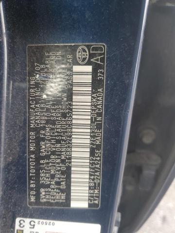2T1BR32E98C865723 - 2008 TOYOTA COROLLA CE BLUE photo 12