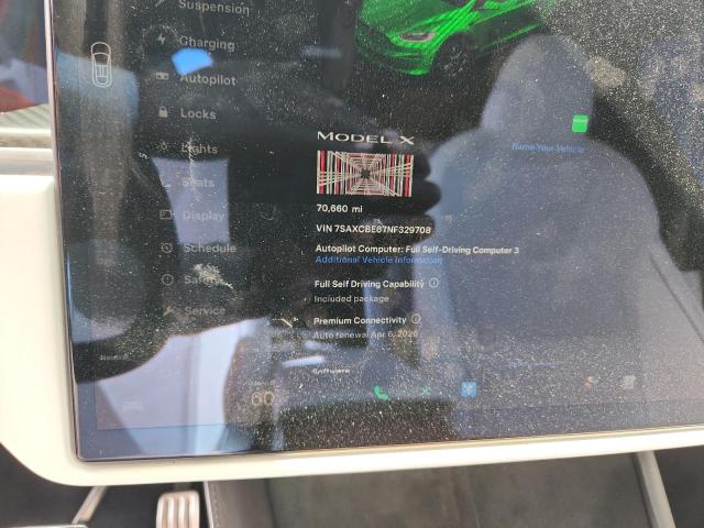 7SAXCBE67NF329708 - 2022 TESLA MODEL X Czarny zdjęcie 9