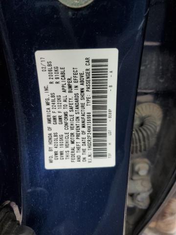 1HGCR2F34HA156968 - 2017 HONDA ACCORD LX BLUE photo 13