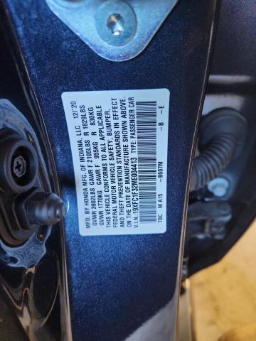 19XFC1F32ME004413 - 2021 HONDA CIVIC EX BLUE photo 13