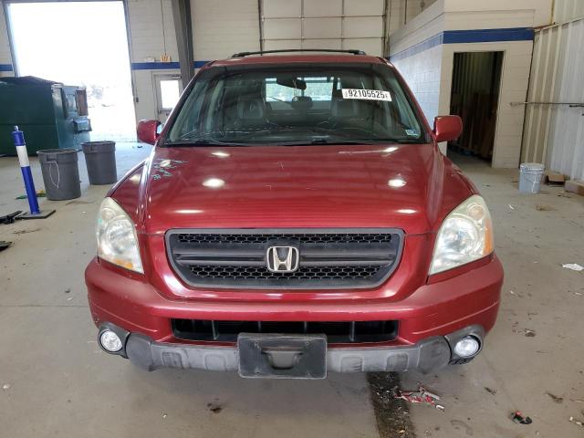 2HKYF18543H608909 - 2003 HONDA PILOT EXL BURGUNDY photo 5