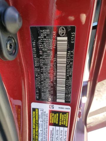 4T1B61HK2JU545769 - 2018 TOYOTA CAMRY XSE Կարմիր լուսանկար 13