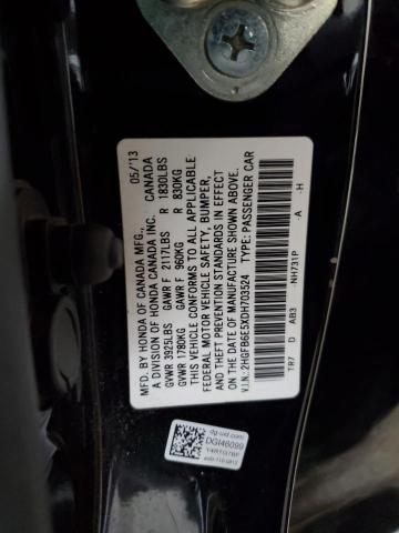 2HGFB6E5XDH703524 - 2013 HONDA CIVIC SI BLACK photo 12
