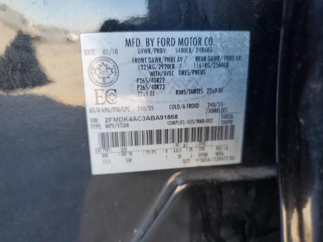 2FMDK4AC3ABA91868 - 2010 FORD EDGE SPORT BLACK photo 13