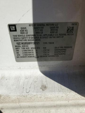 1GC1KUEG8FF136121 - 2015 CHEVROLET SILVERADO K2500 HEAVY DUTY WHITE photo 13