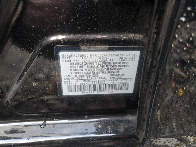 3N1AB7AP9KY440202 - 2019 NISSAN SENTRA S BLACK photo 12