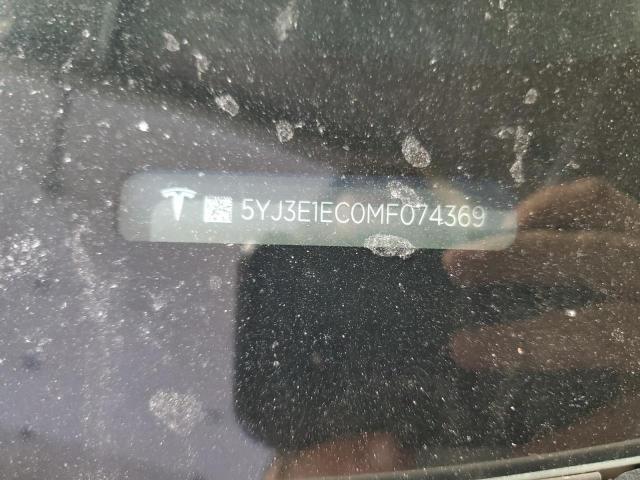 5YJ3E1EC0MF074369 - 2021 TESLA MODEL 3 白色 照片 12