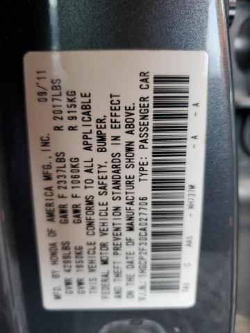 1HGCP2F30CA027706 - 2012 HONDA ACCORD LX ნაცრისფერი ფოტო 12