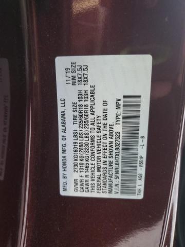 5FNRL6H7XLB027523 - 2020 HONDA ODYSSEY EXL 棕色 照片 13