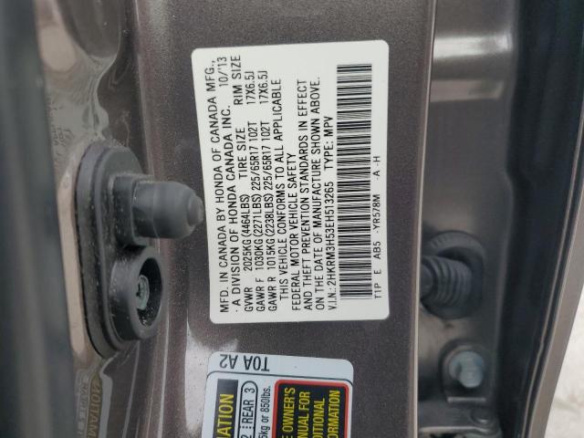2HKRM3H53EH513265 - 2014 HONDA CR-V EX ნაცრისფერი ფოტო 13